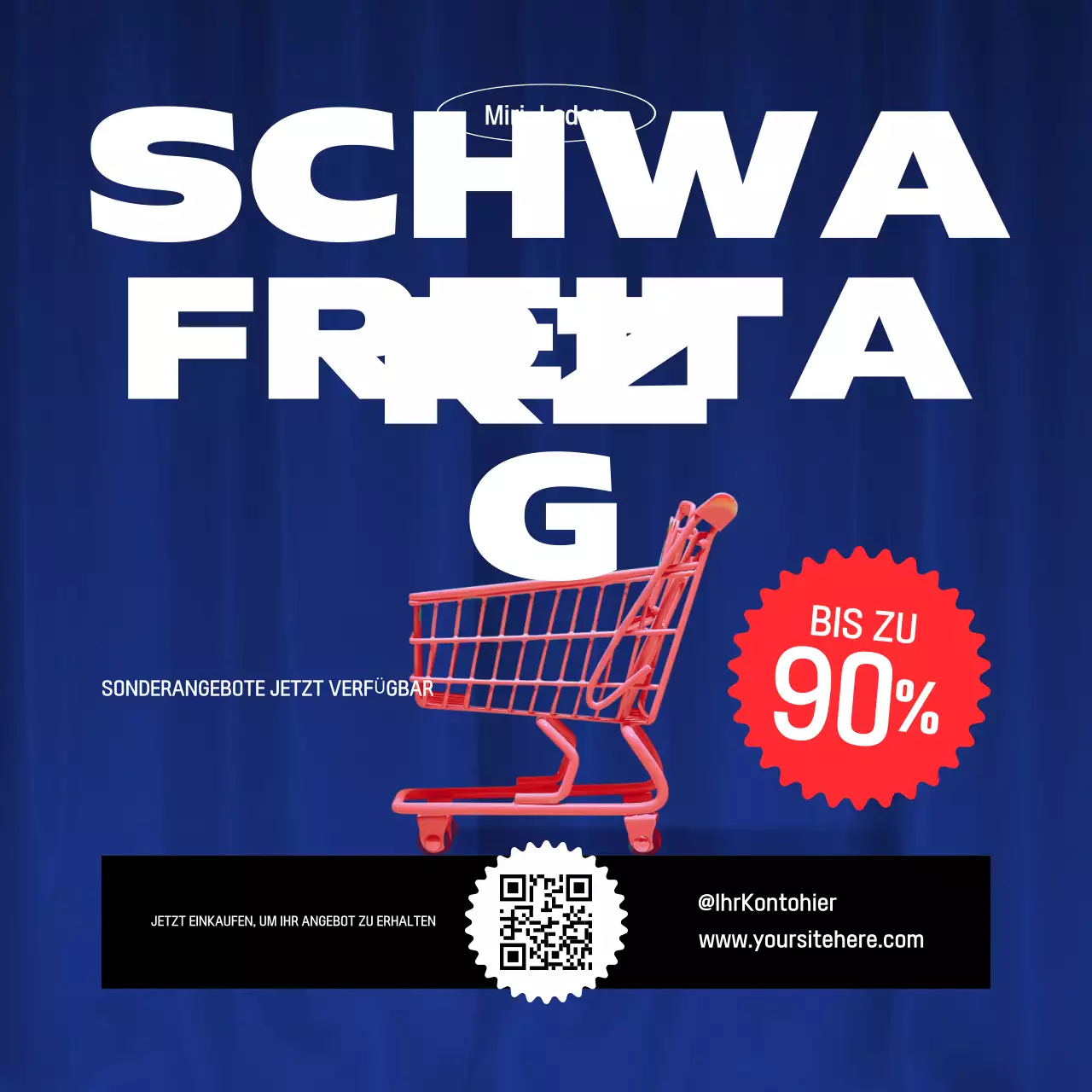 Blue Modern Black Friday Promotion Social Media Square