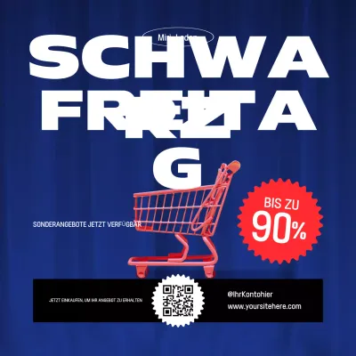 Blue Modern Black Friday Promotion Social Media Square