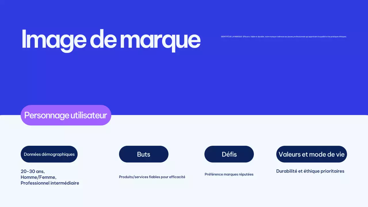 Présentation du plan de marketing de Blue Modern