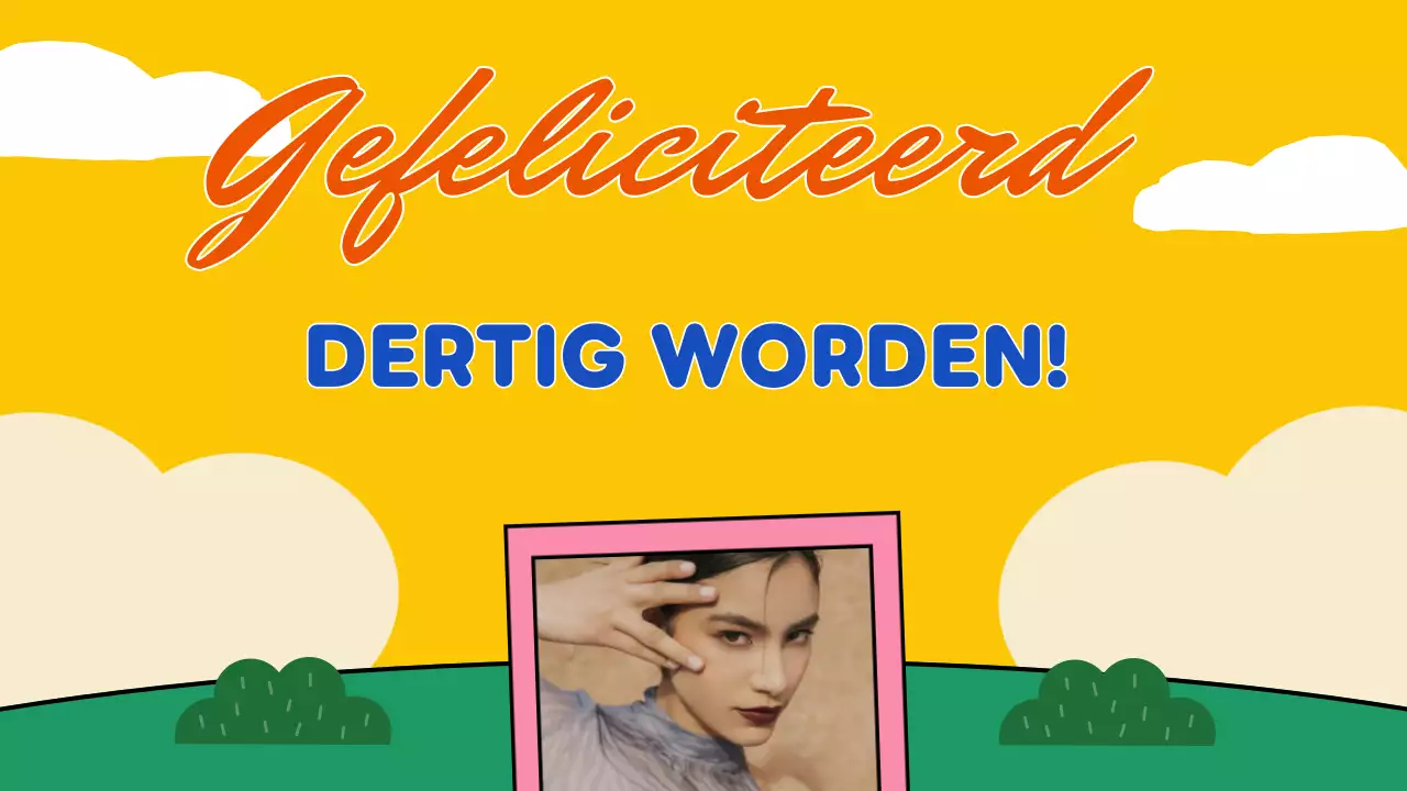 gele retro verjaardagspresentatie