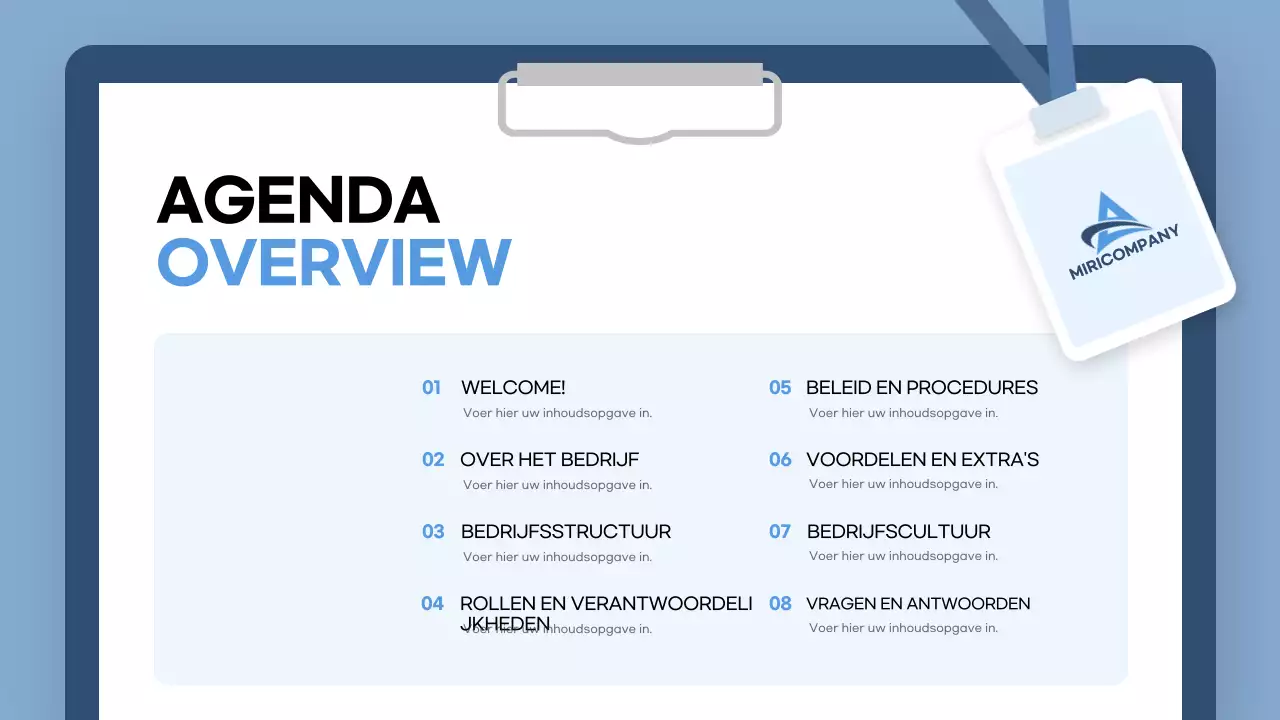 blauw modern inwerkgids