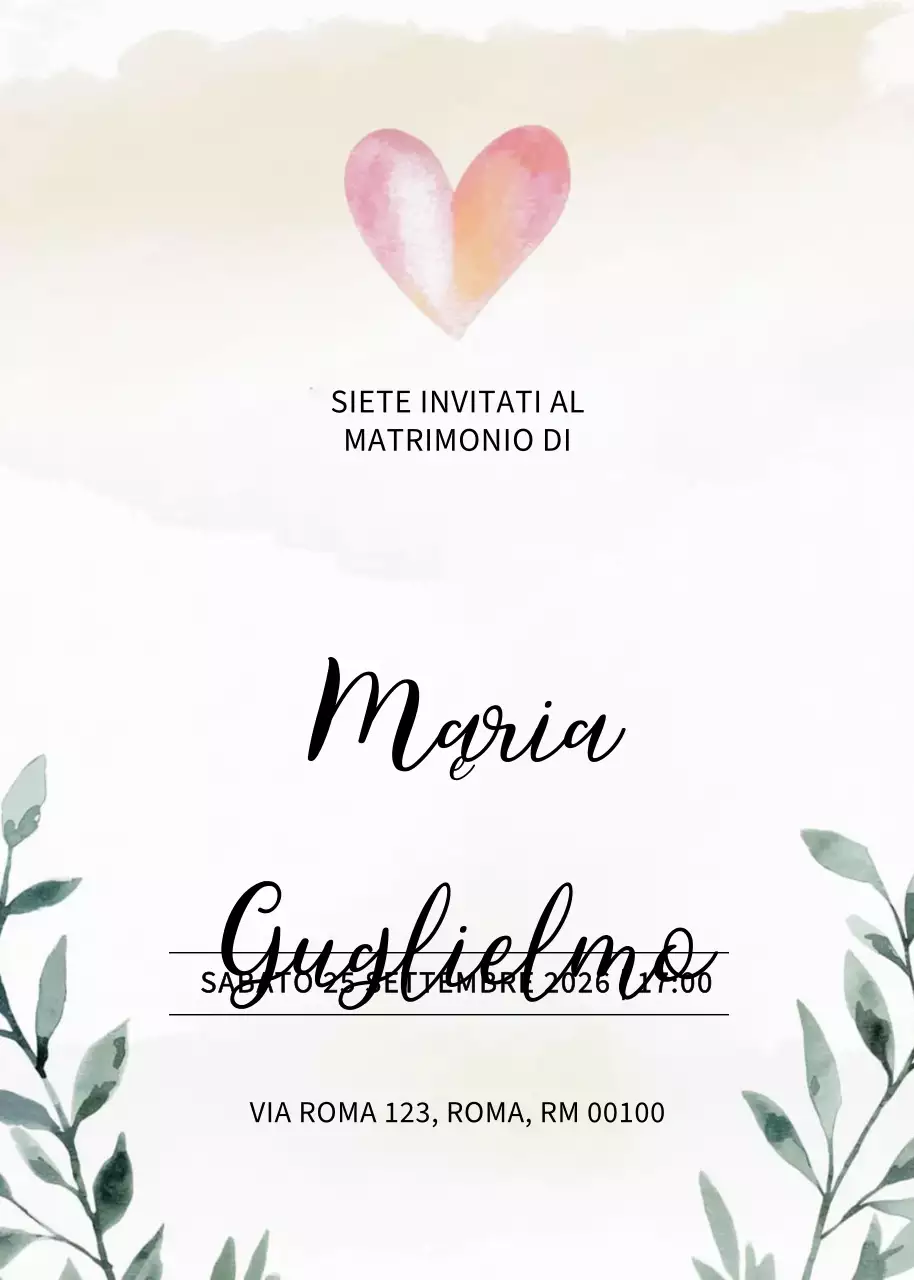 Invito di nozze elegante beige