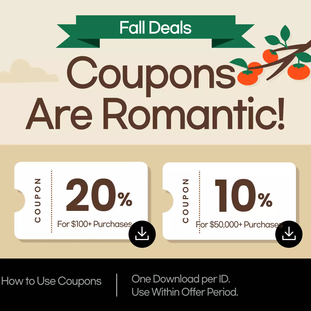 Orange Trendy Coupon Promotion Instagram Carousel