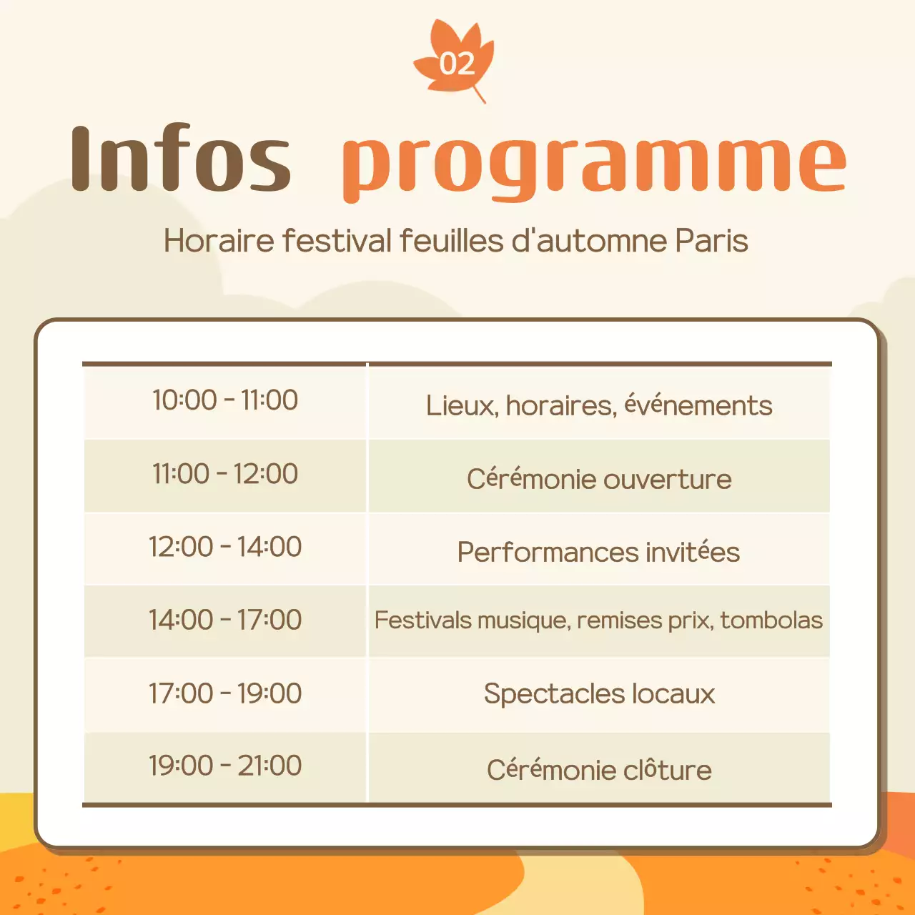 Guide du festival Orange Foliage