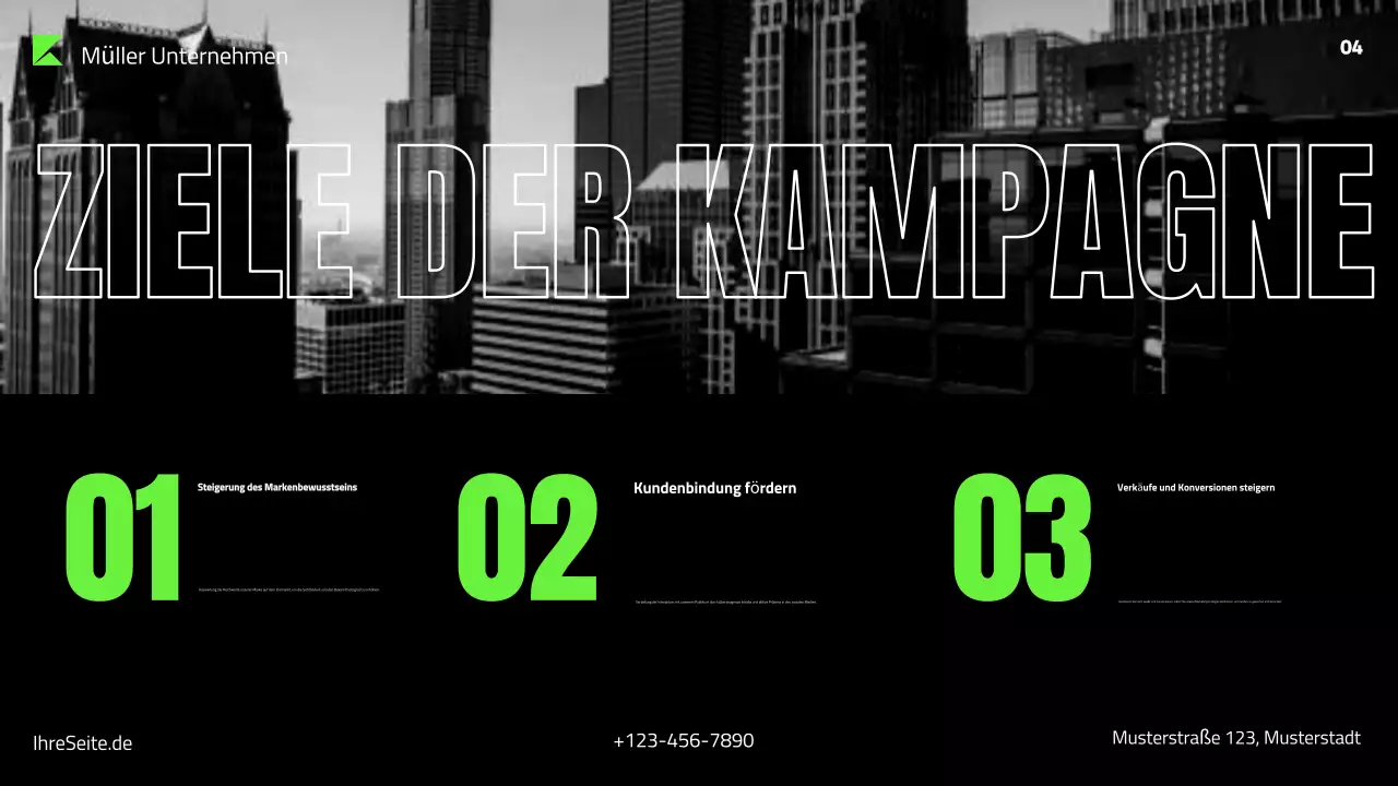 grüner moderner Marketingplan Präsentation