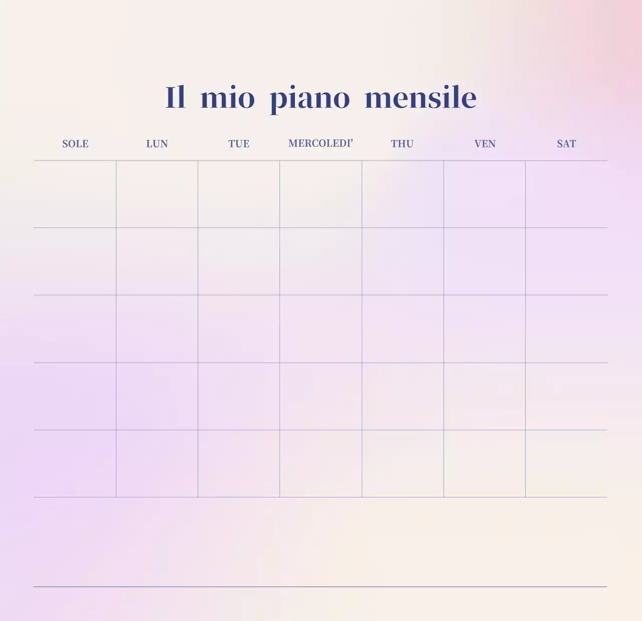 Calendario minimalista a gradi