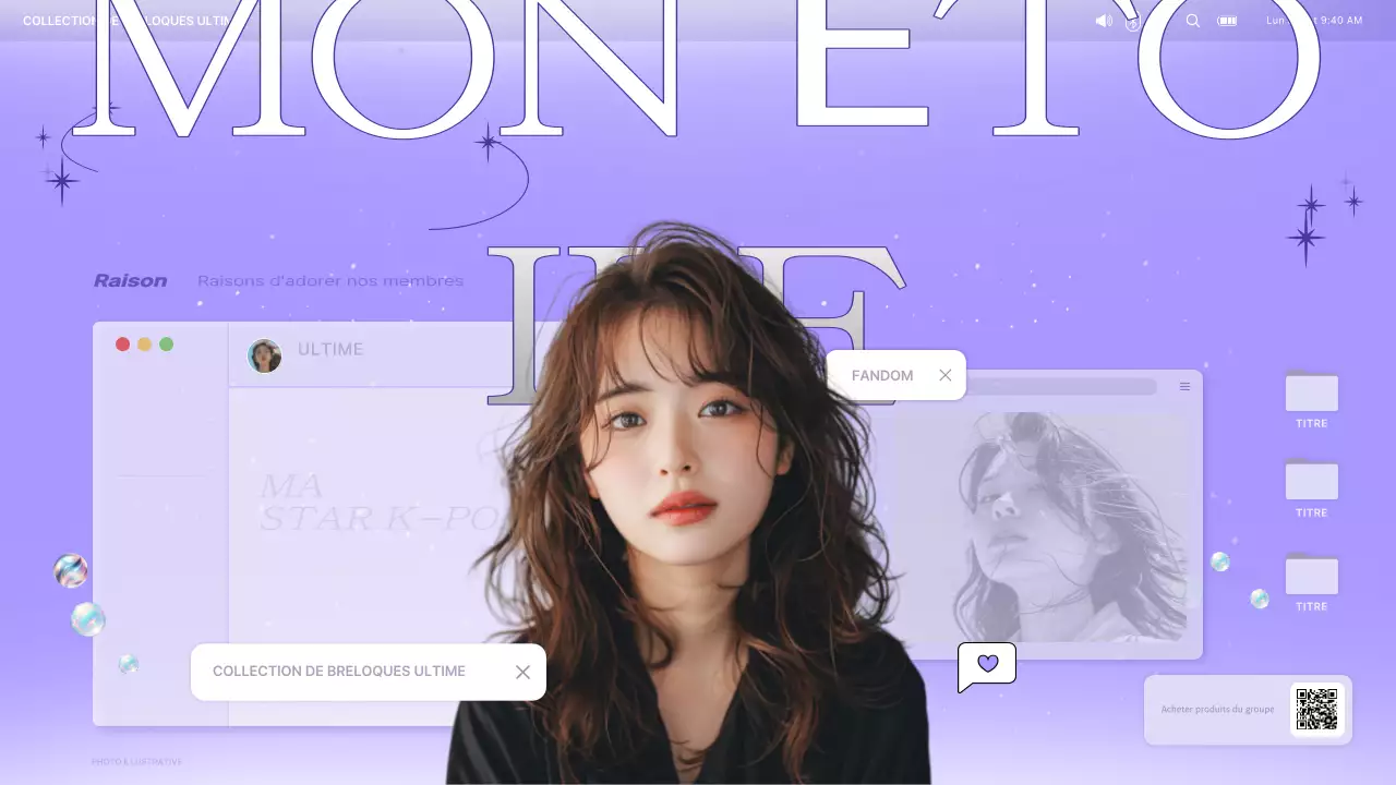 publicité pour le fandom à la mode violet