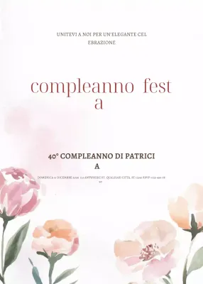 invito di compleanno elegante rosa