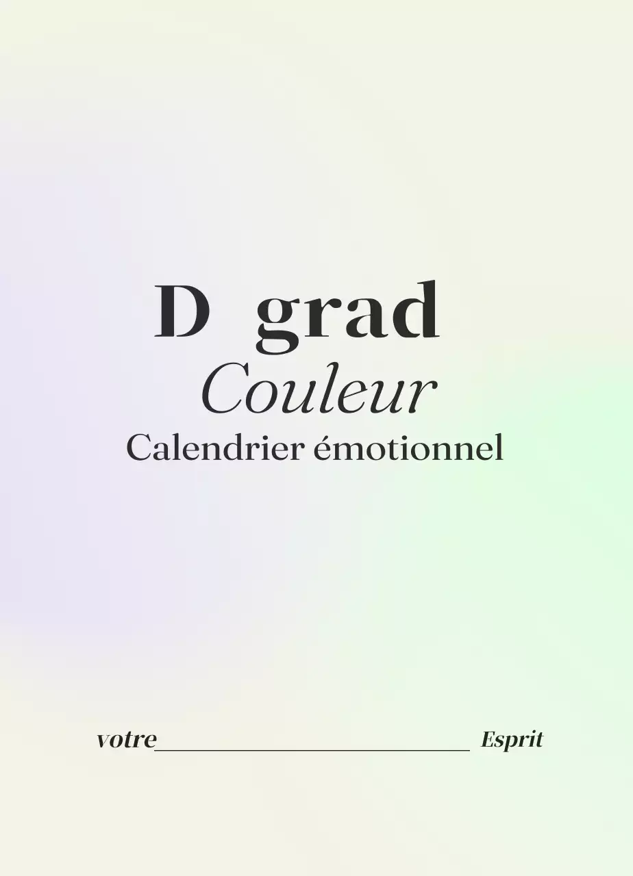 Calendrier des émotions minimaliste dégradé