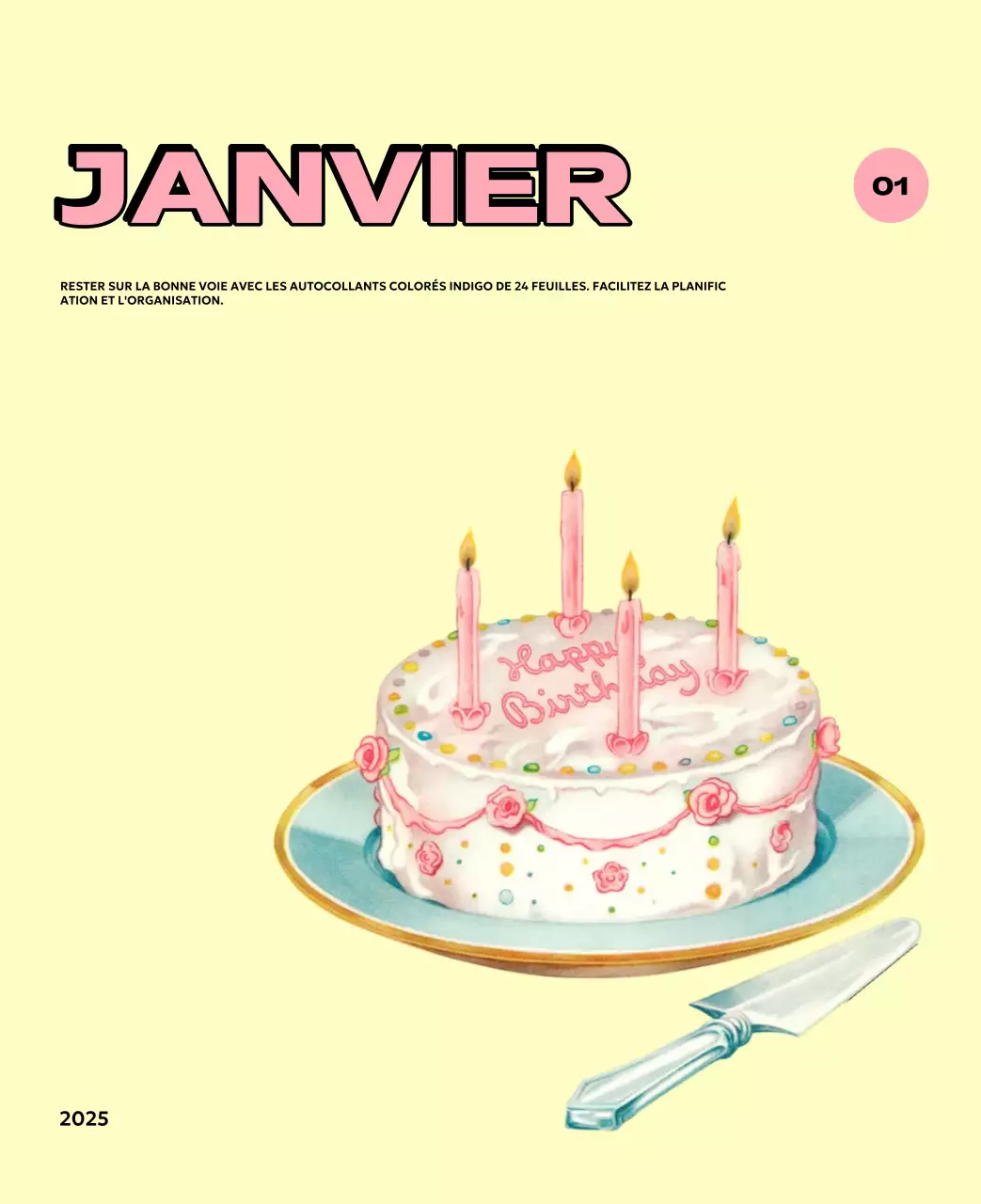 Calendriers colorés avec une variété d'illustrations rétro