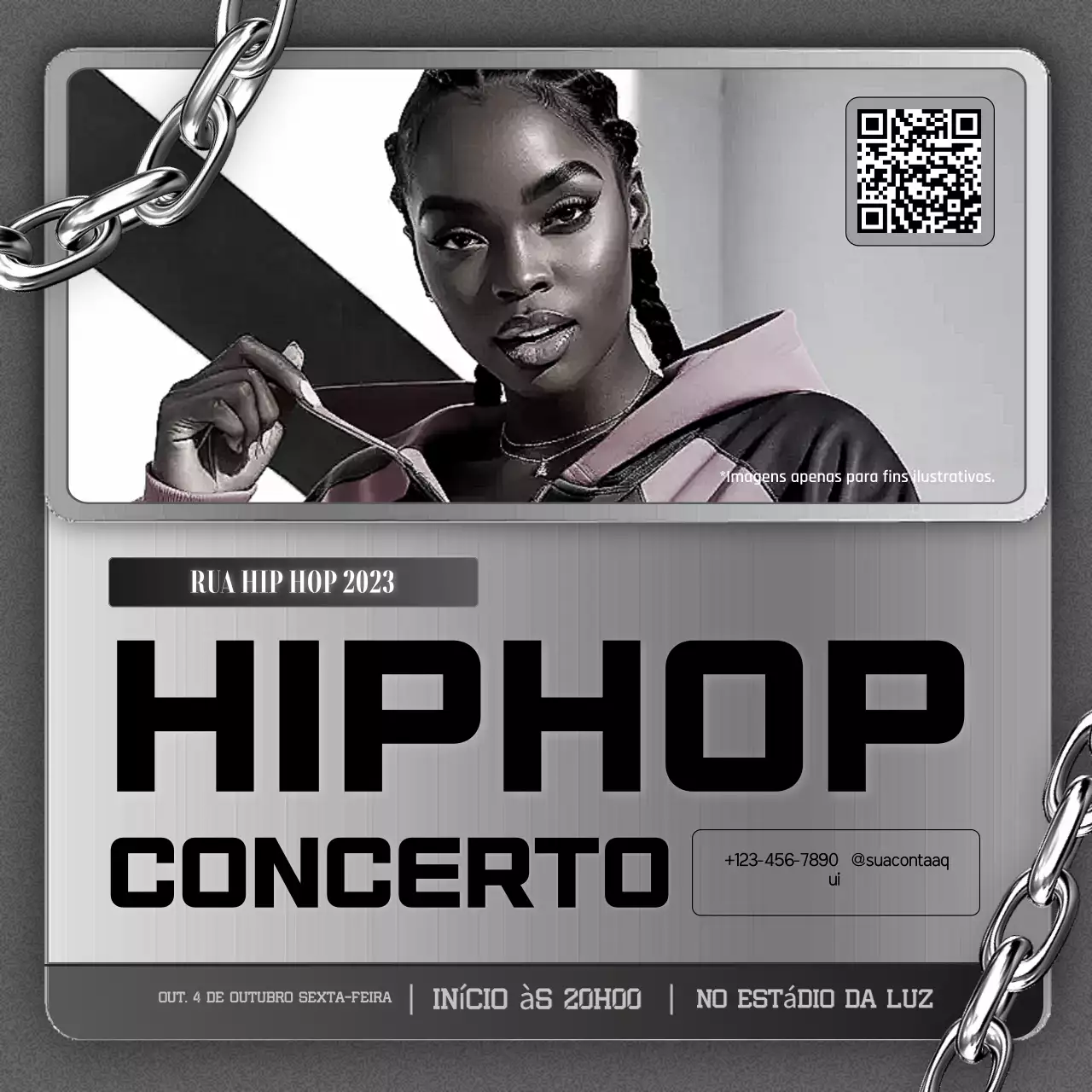 promoção de concerto de hip-hop cinzento e moderno