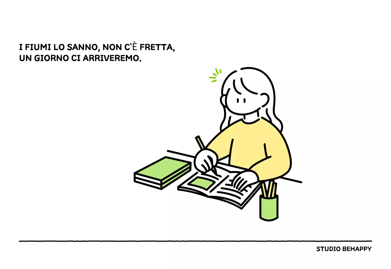 Calendario illustrato con un grazioso stile di linee