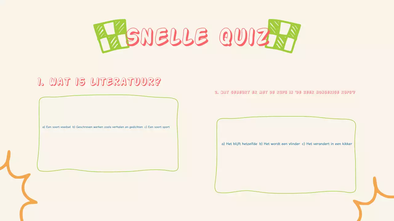 Eenvoudige en kleurrijke literatuurpresentatie voor kinderen