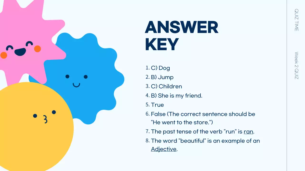 Blue Playful School Quiz Announcement Presentation