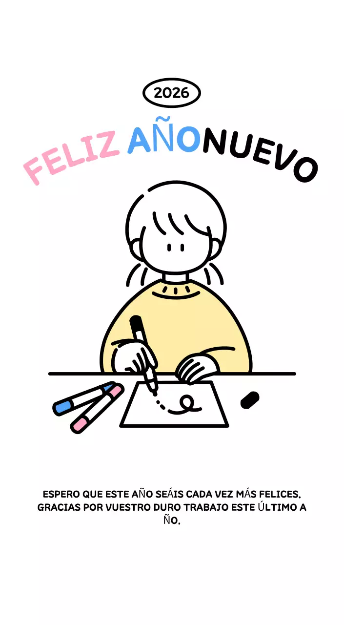 Calendario ilustrado con un bonito estilo de líneas