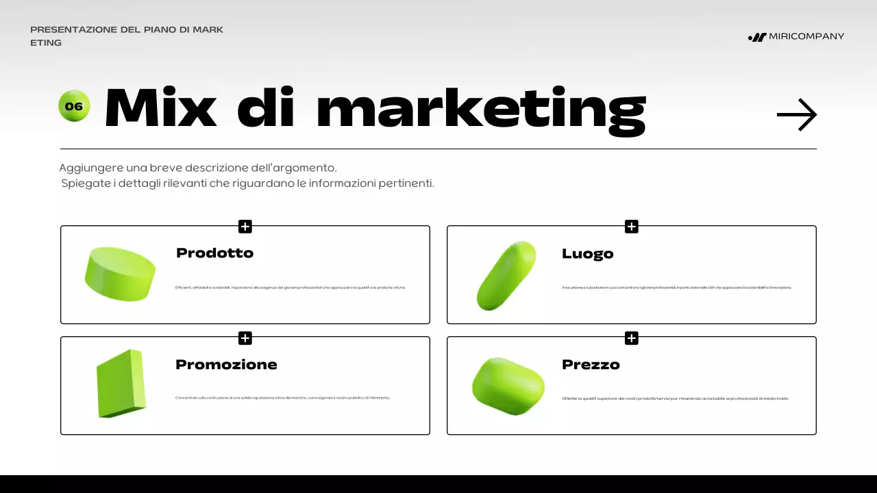 piano di marketing green bold