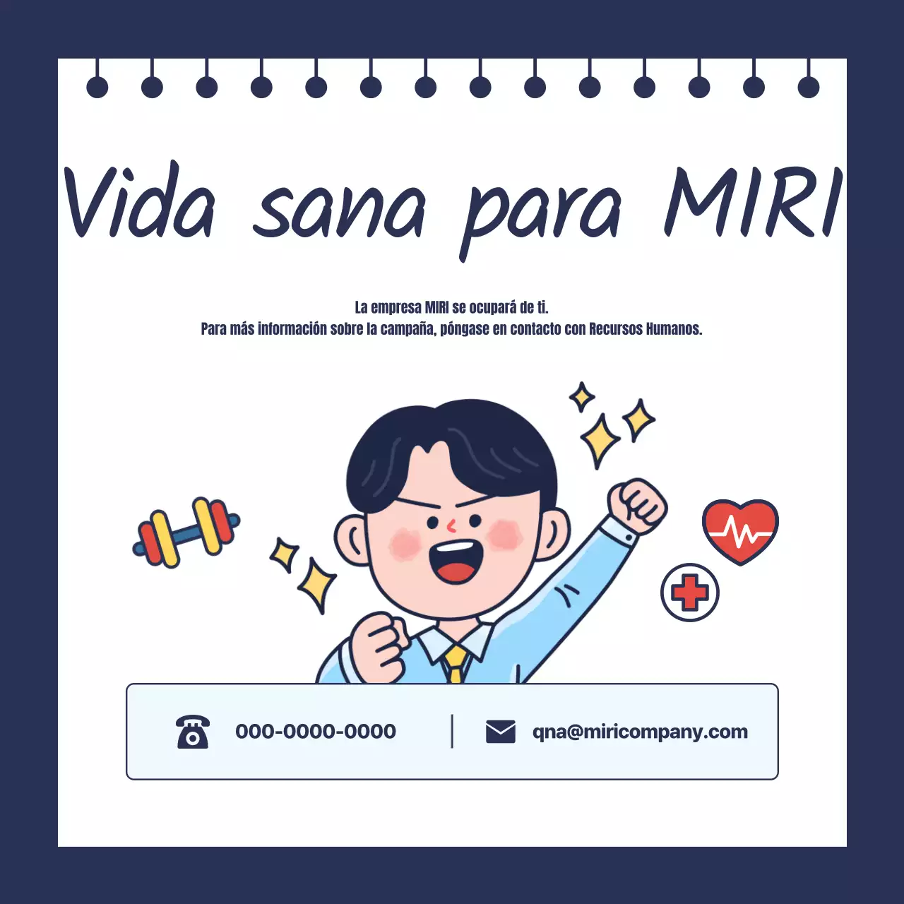 Promocione la campaña de salud de su empresa en azul.