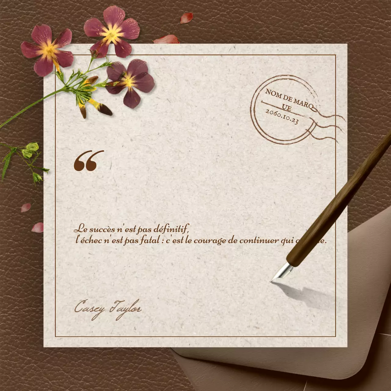 beige vintage motivation card