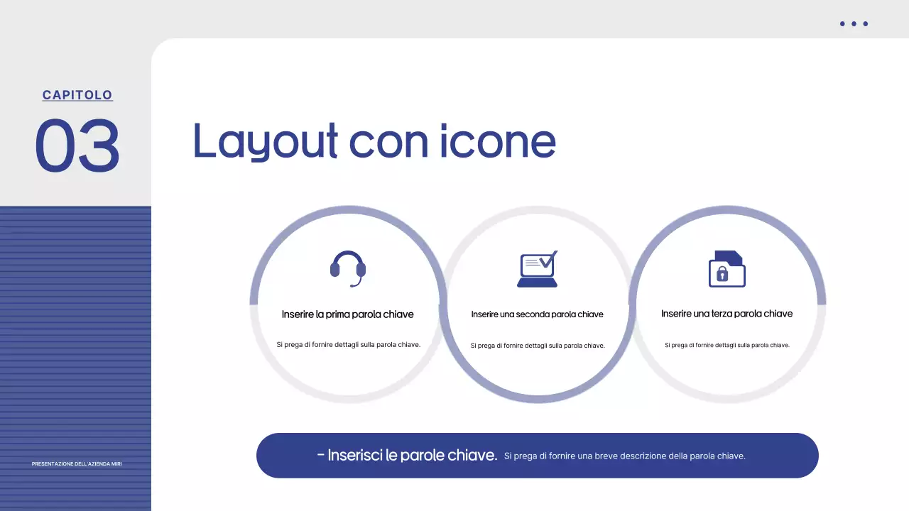 Proposta con un semplice sfondo a strisce blu