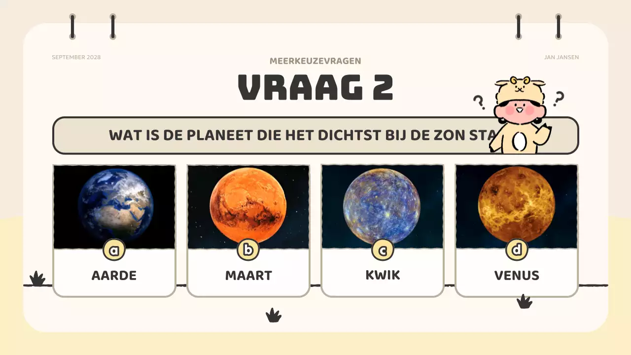 beige animatie quiz materiaal
