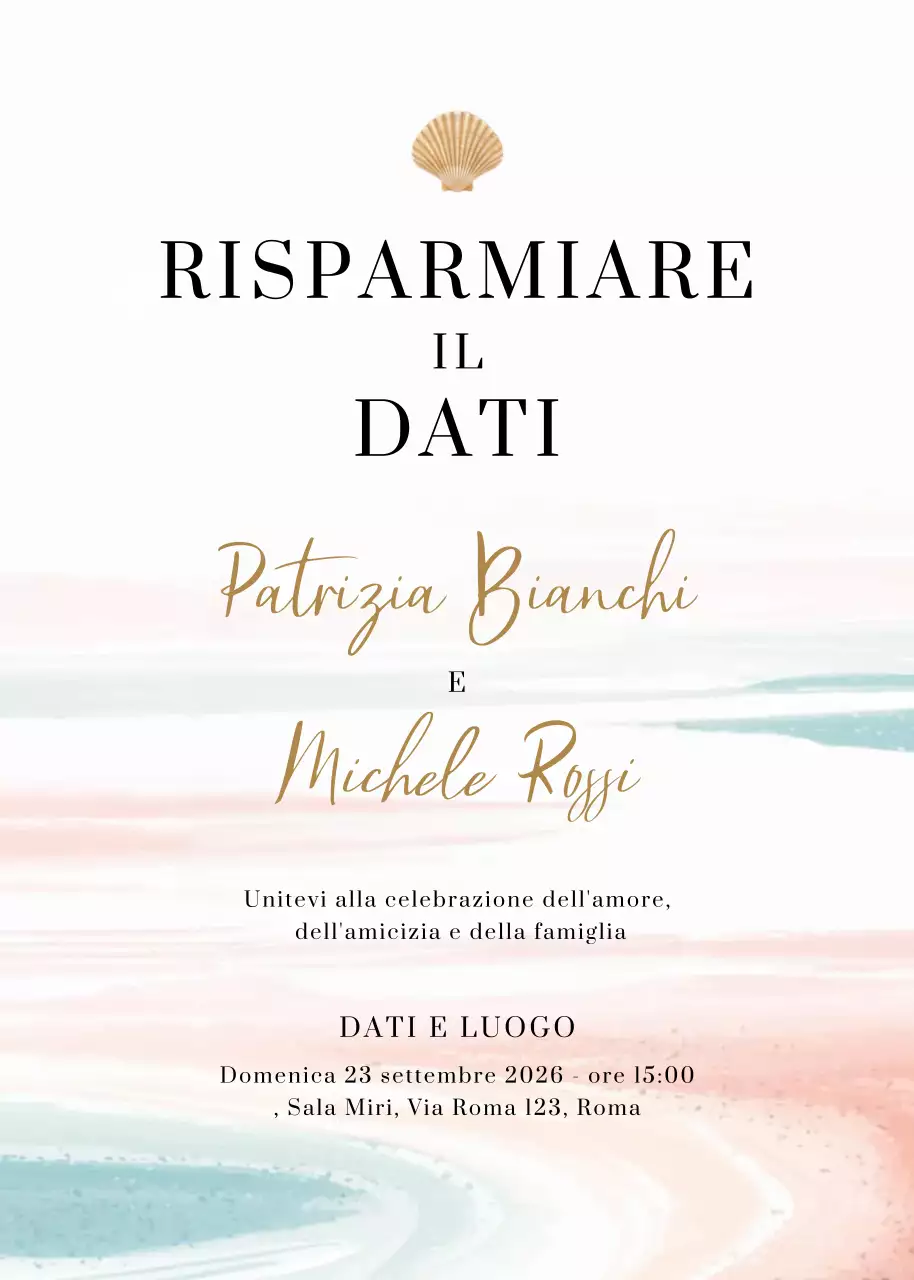 invito di nozze elegante e pastello