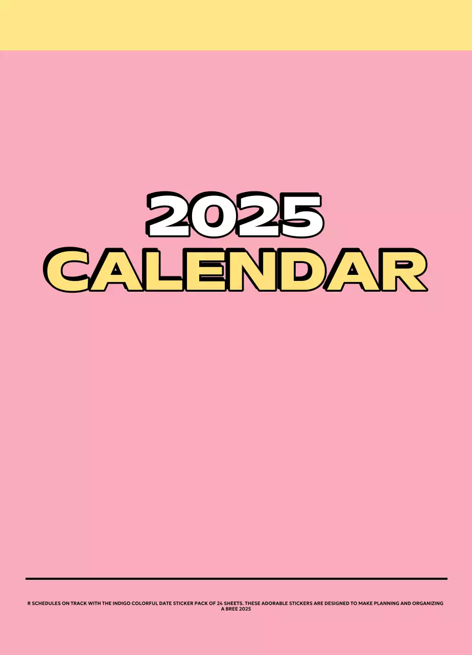 Kalender penuh warna dengan berbagai ilustrasi retro