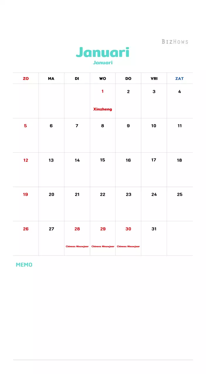 Nieuwjaarskalender met een warme geïllustreerde uitstraling