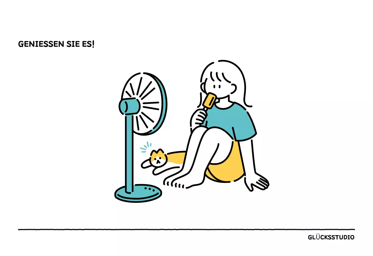 Illustrierter Kalender mit schönem Linienstil