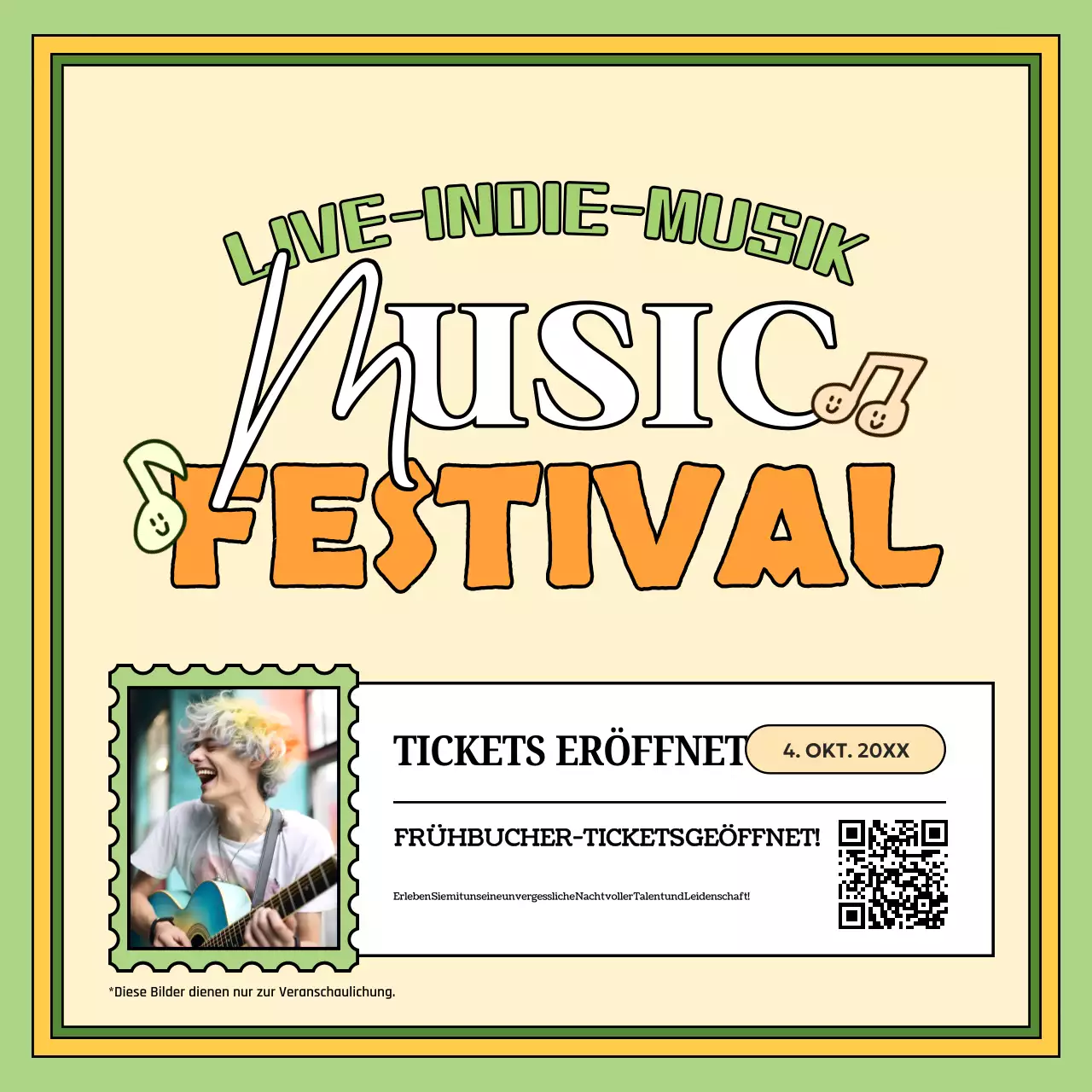 grün und orange pop live indie musik festival event