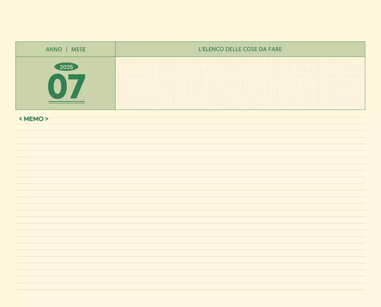 Calendario da parete SAT D-Day concept in verde e giallo chiaro