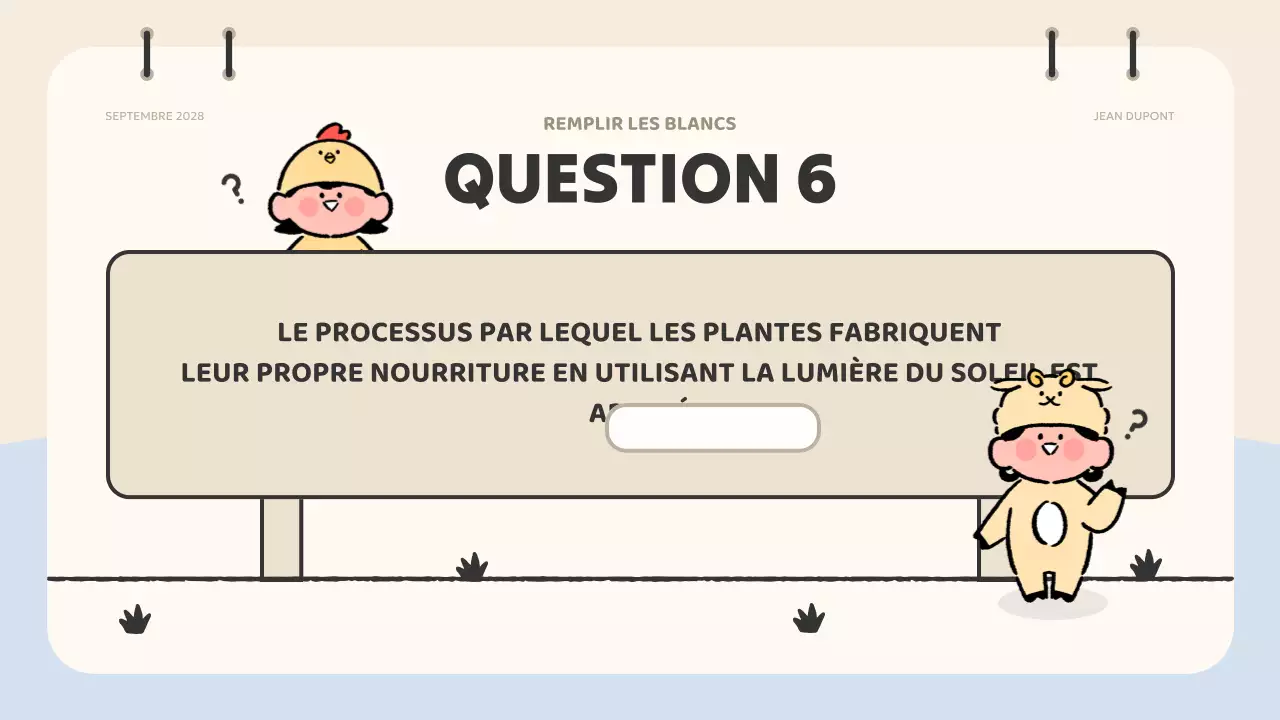 beige animation quiz material