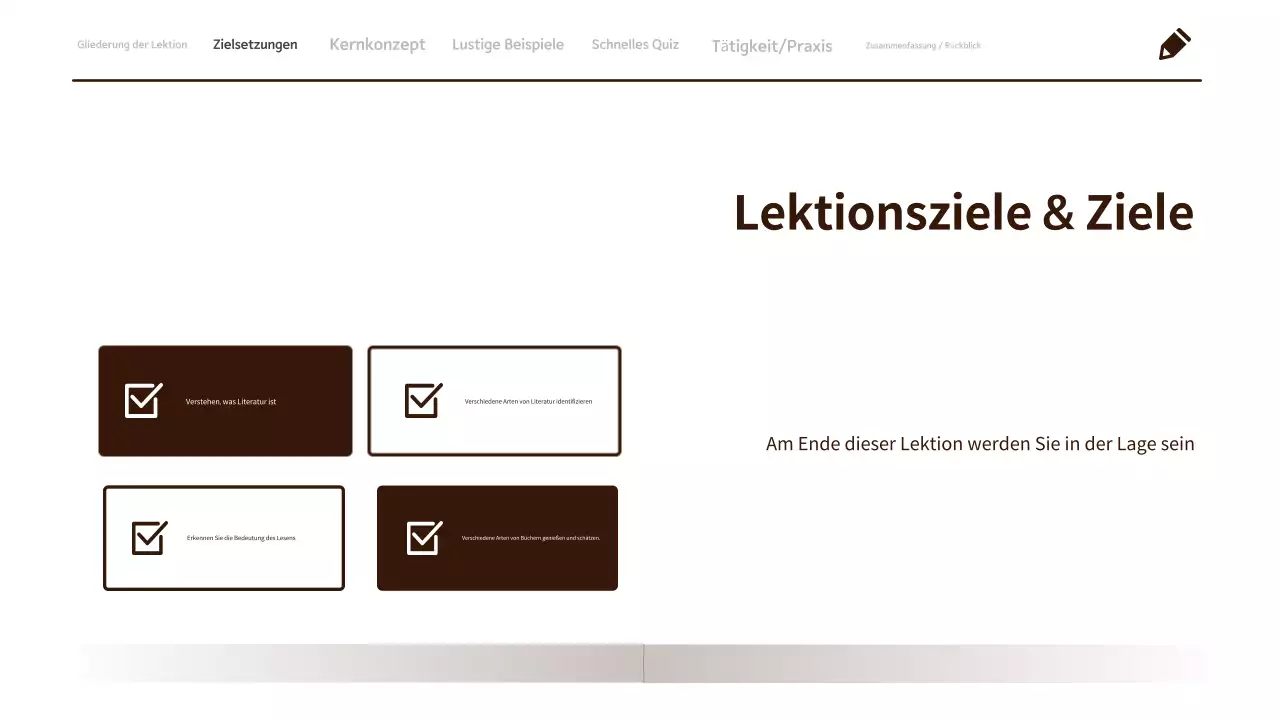 Minimalistisches, sauberes Unterrichtsmaterial für Sprache und Literatur in der 3.