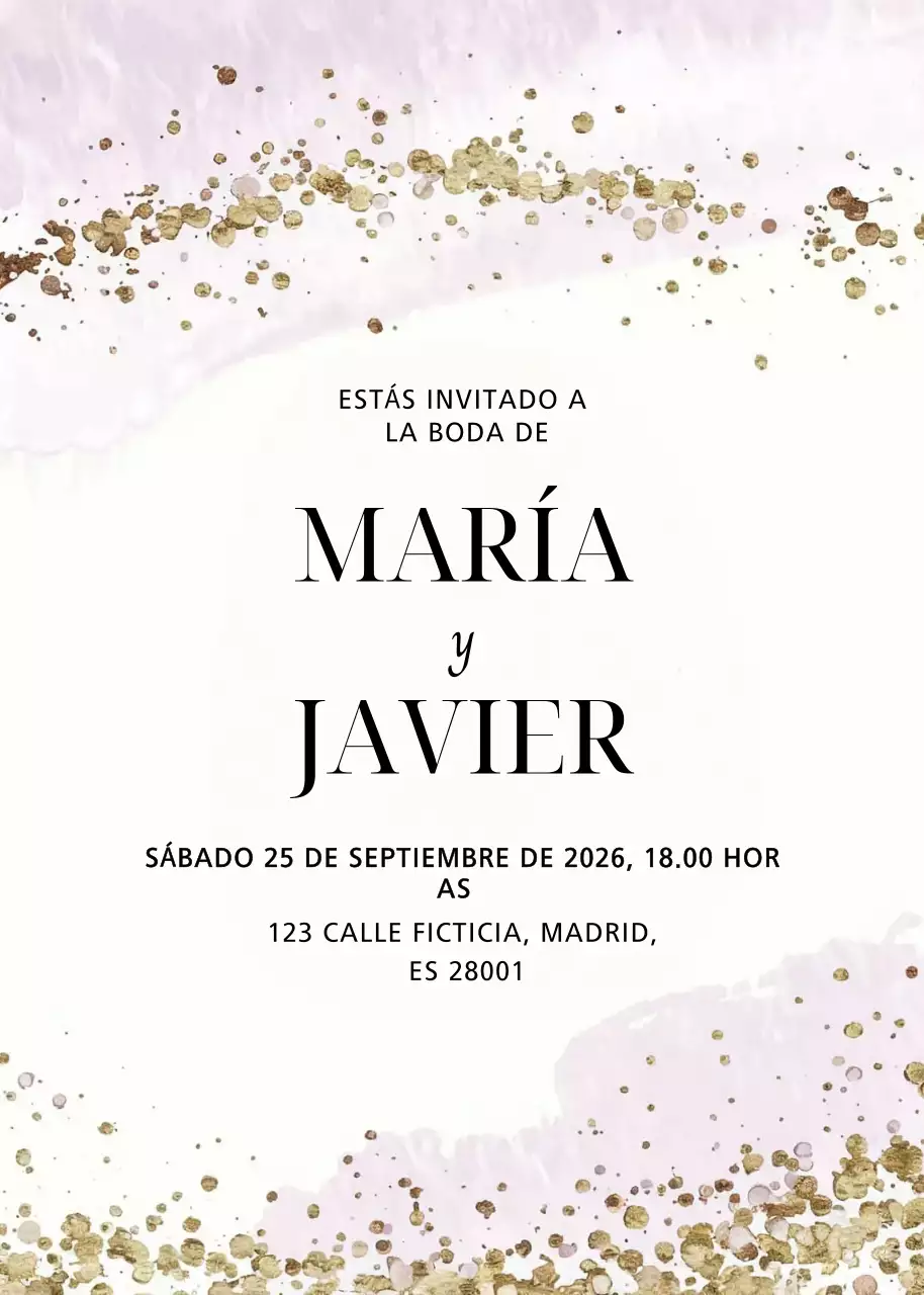 Invitación de boda blanca y elegante