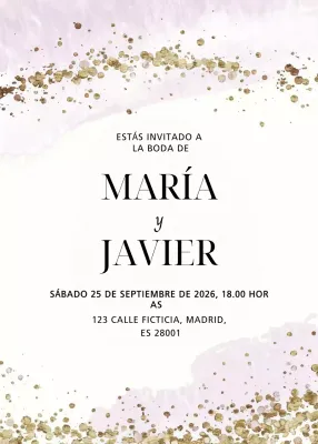 Invitación de boda blanca y elegante