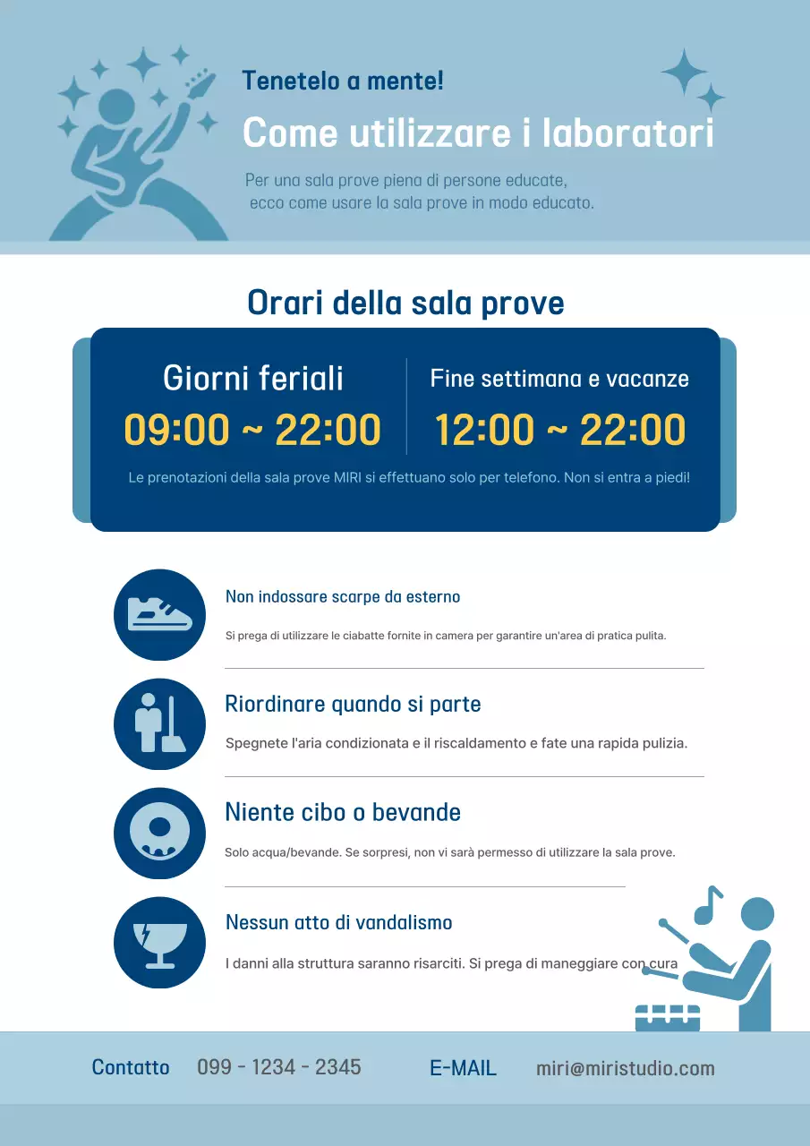 Azzurro e blu Guida semplice al laboratorio