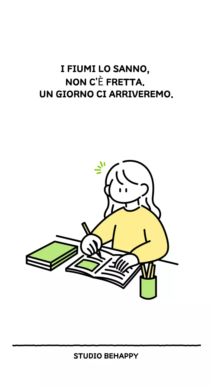 Calendario illustrato con un grazioso stile di linee