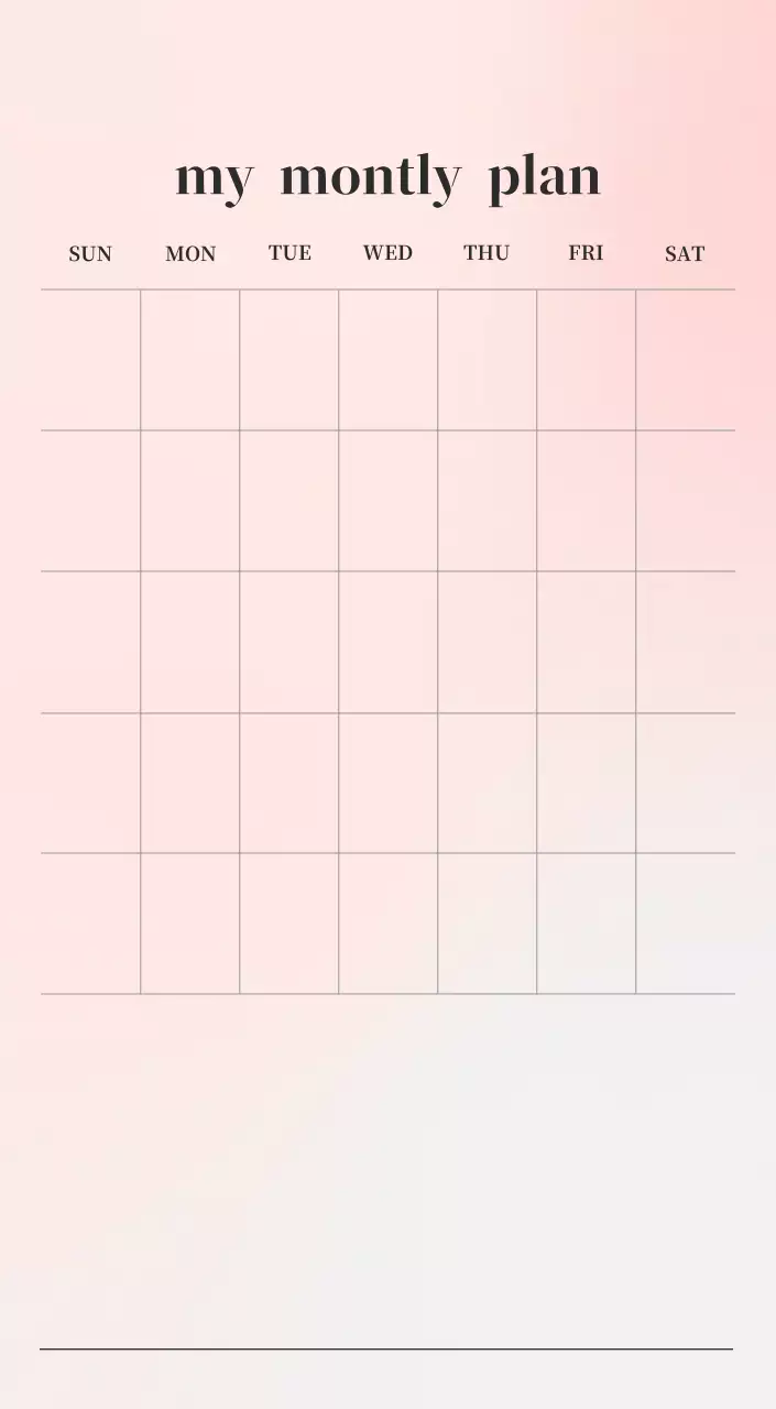 グラデーションミニマルカレンダーカレンダー