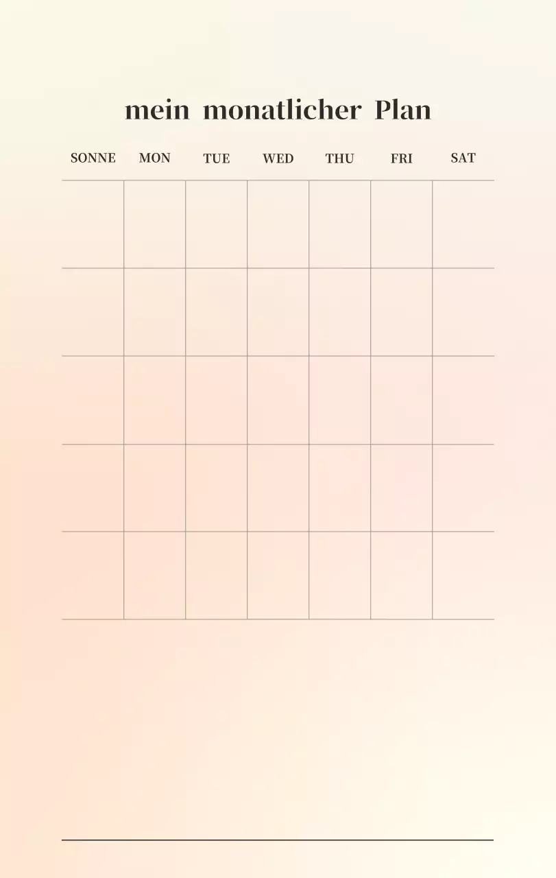 Minimalistischer Kalender mit Farbverlauf