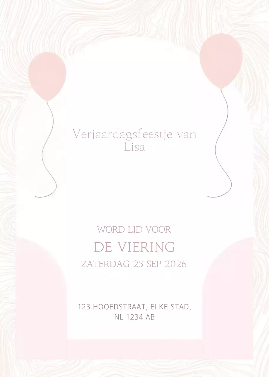 Roze eenvoudige verjaardagsuitnodiging