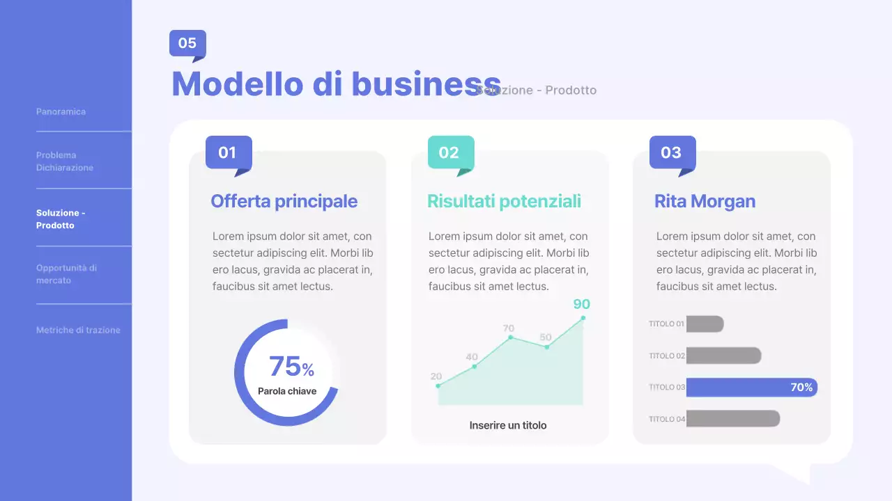 pitch aziendale professionale blu