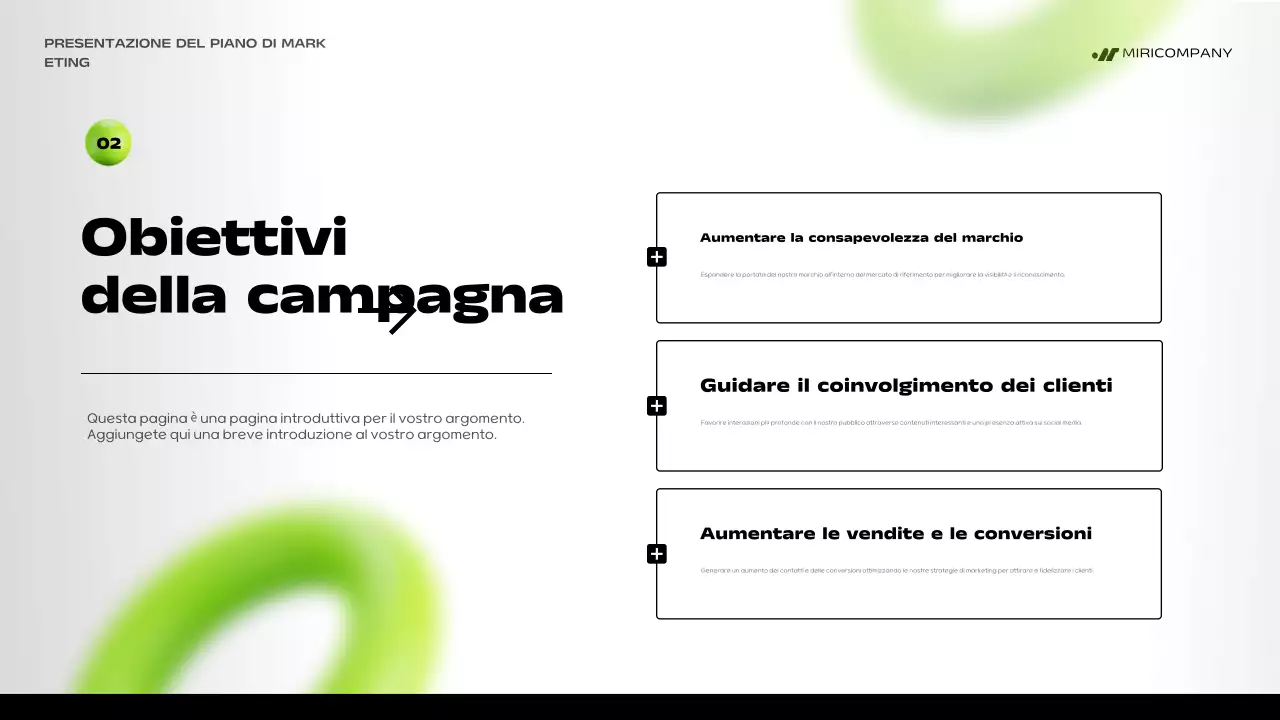 piano di marketing green bold