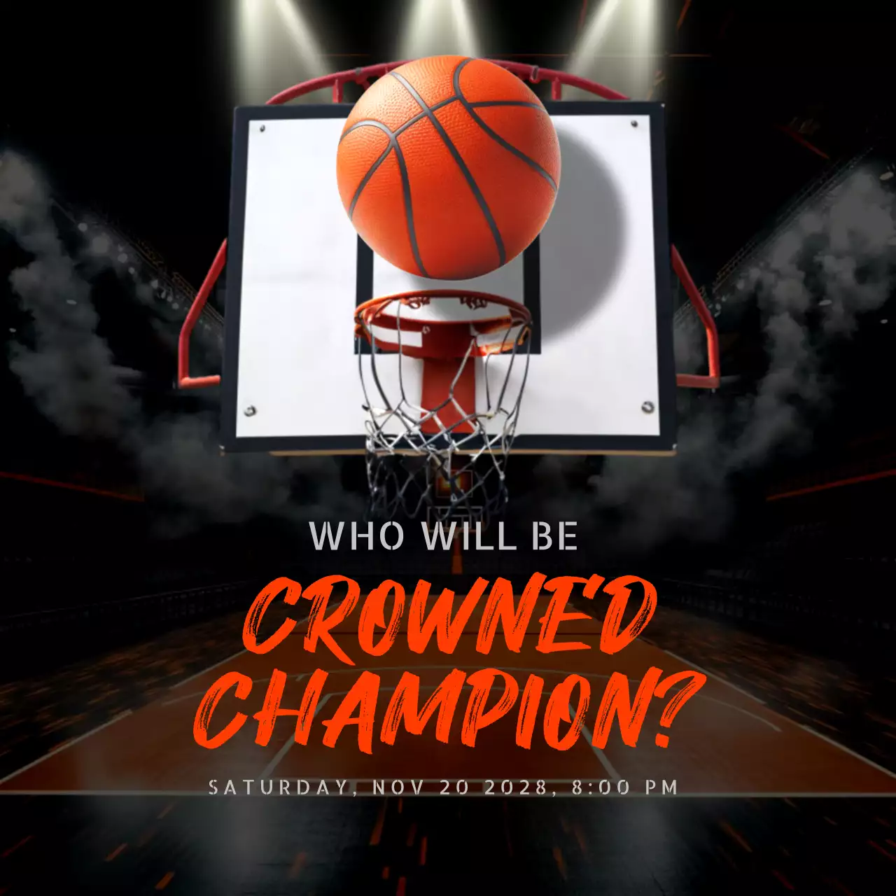 Orange Bold Basketball Event Promotion Social Media Post