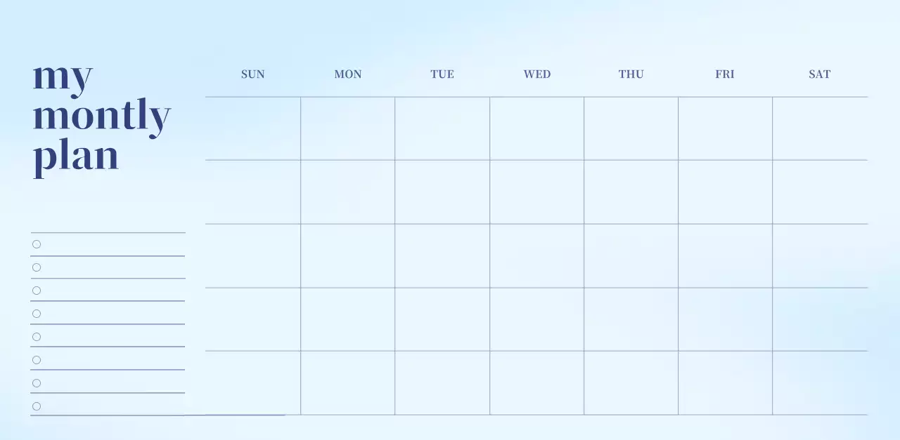 Gradient Minimalist Calendar