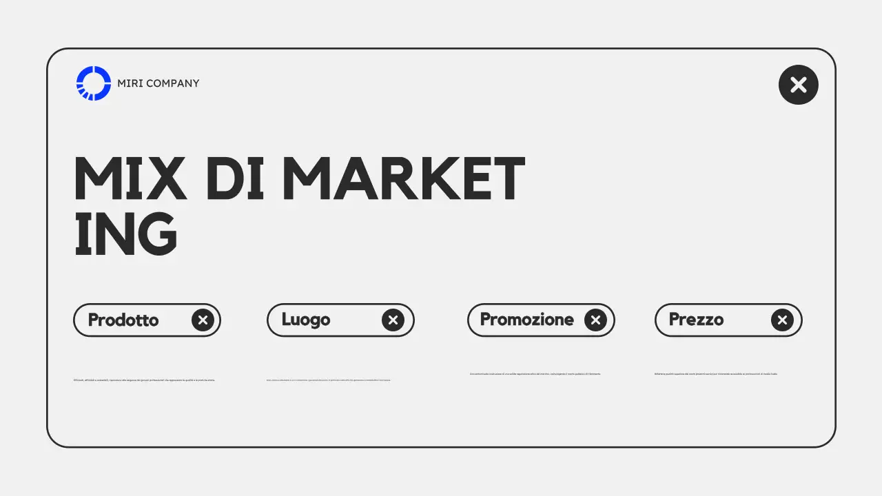 Presentazione del piano di marketing moderno grigio blu