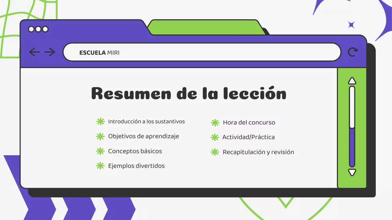 Beige Verde Ilustración Materiales de clase Gramática Presentación