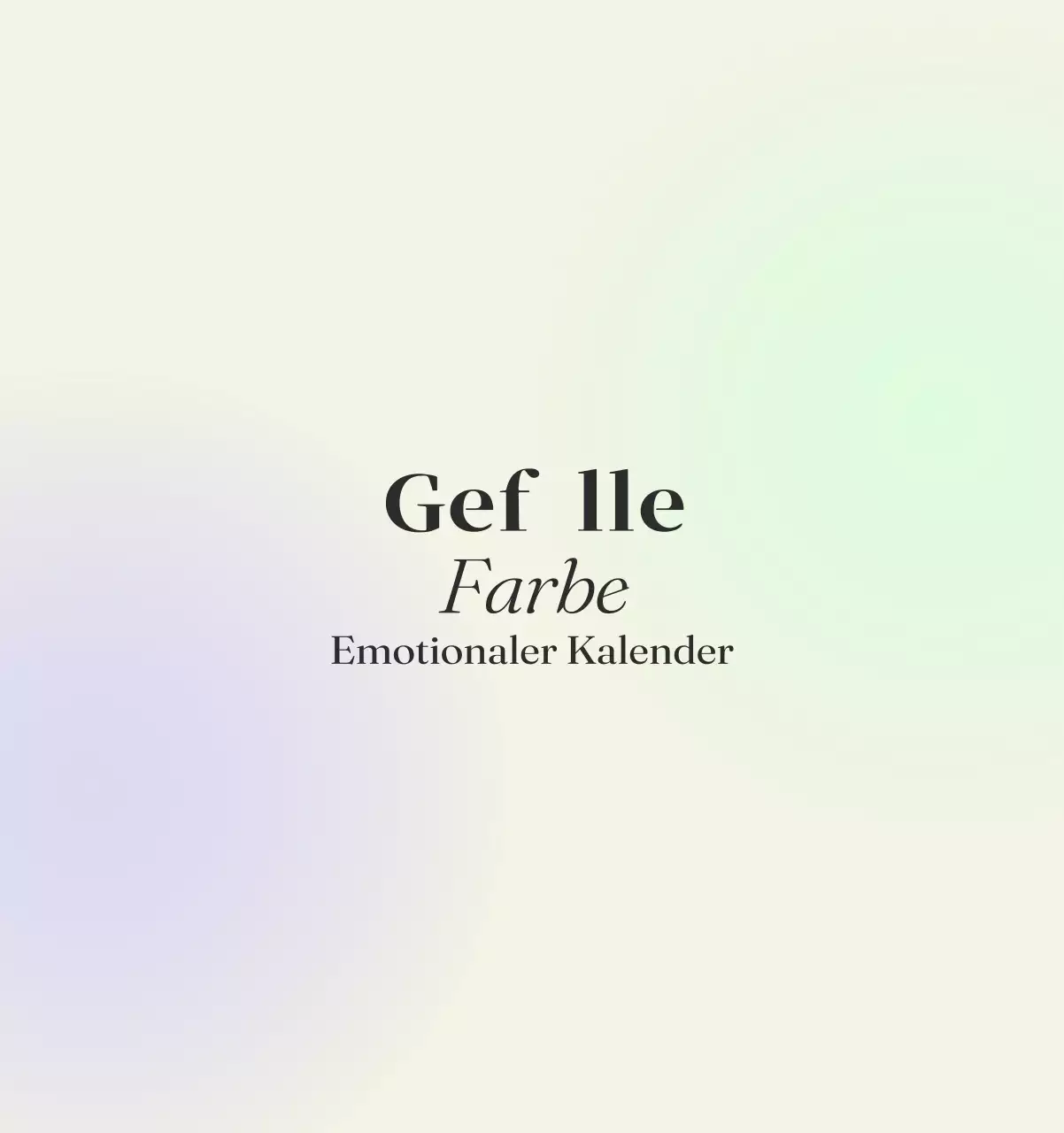 Minimalistischer Kalender mit Farbverlauf