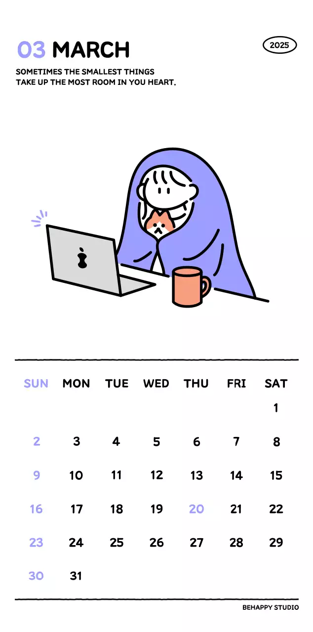 可愛らしい禅風イラストカレンダーカレンダー