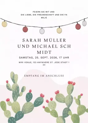 beige minimalistische Hochzeitseinladung