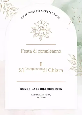 invito di compleanno elegante beige