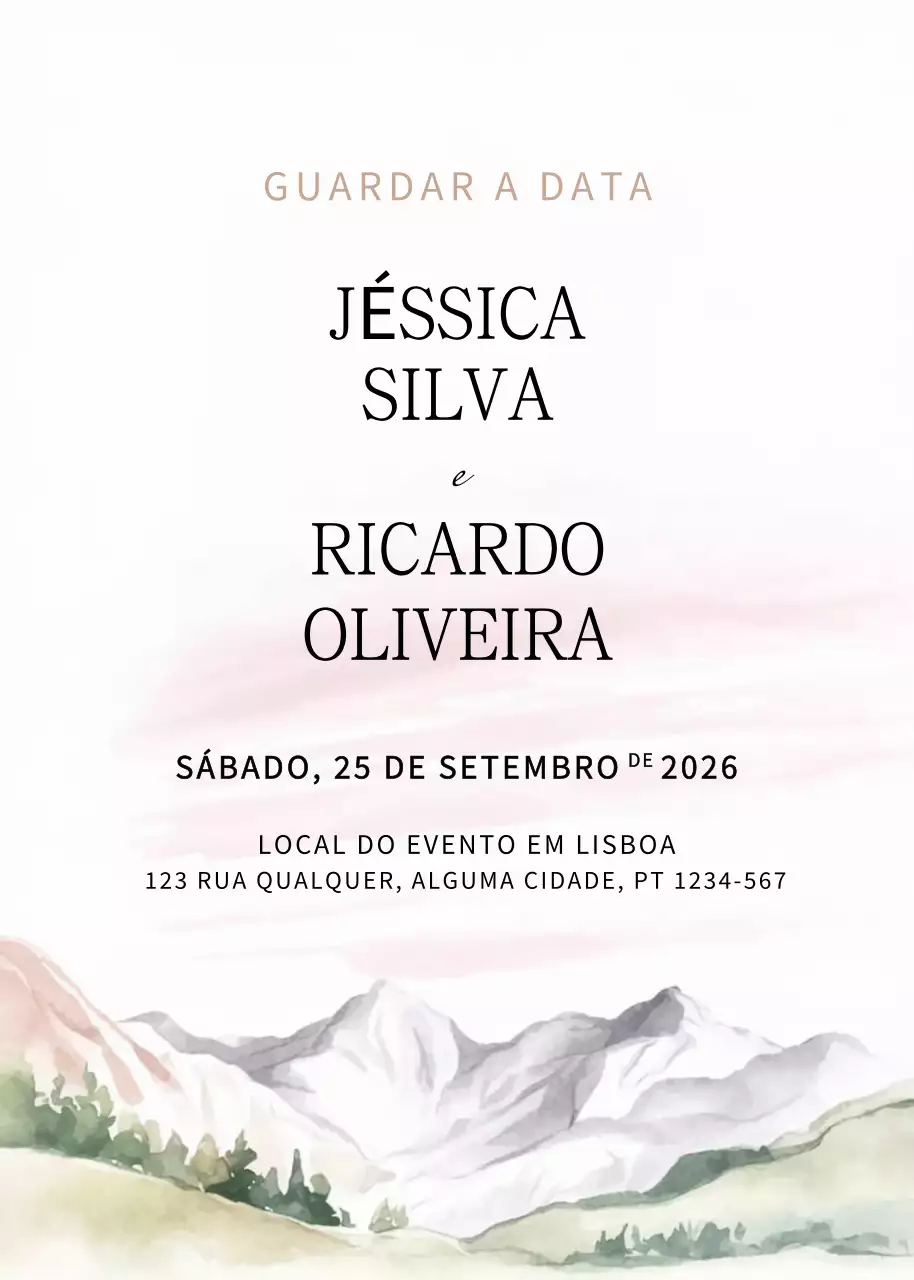 Convite de casamento bege e elegante